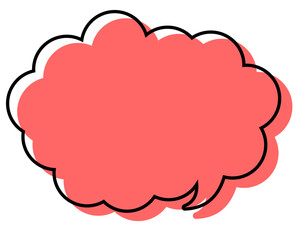 シンプルな線がずれた吹き出し　丸みのある雲形