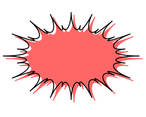 シンプルな線がずれた吹き出し　細長いギザギザした形