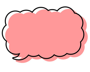 シンプルな線がずれた吹き出し　細長い雲形