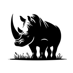 Obraz premium Majestic Rhino Silhouette: African Wildlife Art