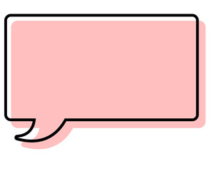 シンプルな線がずれた吹き出し　四角形