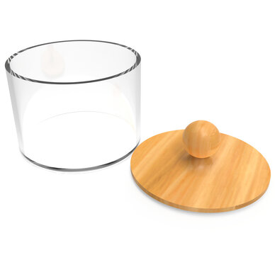 recipiente vaio con tapade madera, destapado png