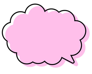 シンプルな線がずれた吹き出し　丸みのある雲形