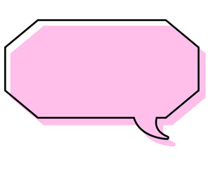 シンプルな線がずれた吹き出し　細長い八角形