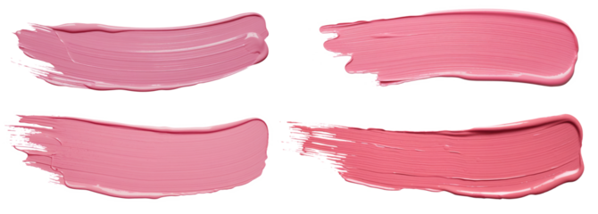 pink lipstick smears isolated on white background