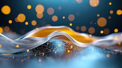 Flowing waves of vibrant light and color create a mesmerizing dynamic abstract digital artwork with a dreamlike ethereal The captivating visual effect evokes a sense of movement energy and mysticism