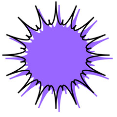 シンプルな線がずれた吹き出し　ギザギザした形