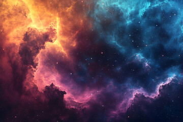 Fototapeta premium Colorful cosmic nebulae with vibrant hues.