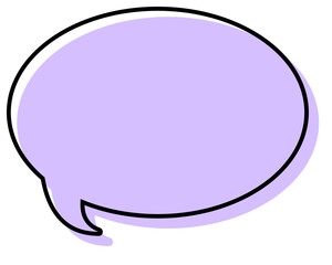 シンプルな線がずれた吹き出し　丸形