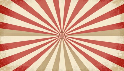 Fototapeta premium Vintage Red Cream Sunburst Pattern Textured Background