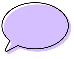 シンプルな線がずれた吹き出し　丸形