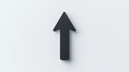 A black upward arrow on a light background, symbolizing direction, progress, or upward movement.