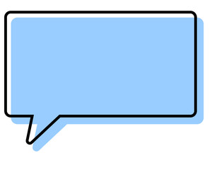 シンプルな線がずれた吹き出し　四角形