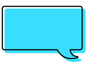 シンプルな線がずれた吹き出し　四角形