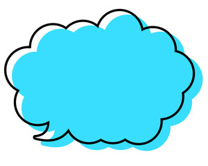 シンプルな線がずれた吹き出し　丸みのある雲形