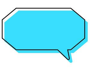 シンプルな線がずれた吹き出し　細長い八角形