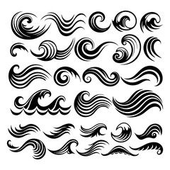 Set of Decorative Swirls and Waves