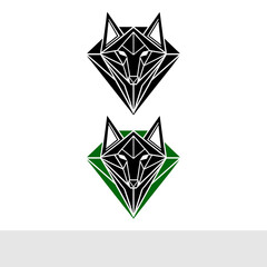 Minimalist Geometric Wolf Head Logo
