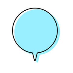 Fototapeta premium シンプルな線がずれた吹き出し 重なる会話(複数の値)