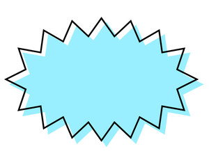 シンプルな線がずれた吹き出し　細長いギザギザした形