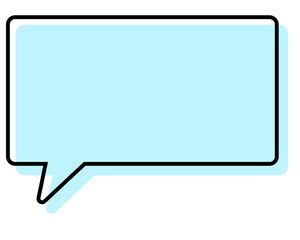 シンプルな線がずれた吹き出し　四角形