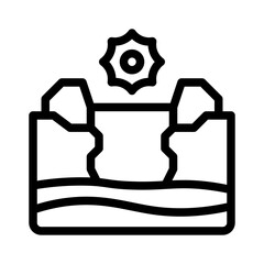 desert rocks line icon