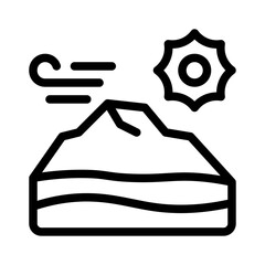 sand dunes line icon