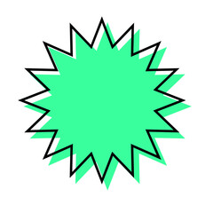 シンプルな線がずれた吹き出し　ギザギザした形