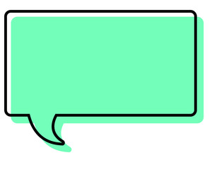 Naklejka premium シンプルな線がずれた吹き出し 四角形