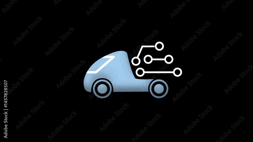 Poster animated autonomous vehicle network connection