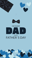 FOR THE BEST DAD cyan hearts tie father day