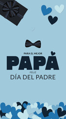 Para el mejor papá día del padre celeste corazones corbatín