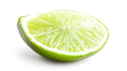 Fresh lime slice isolated on white