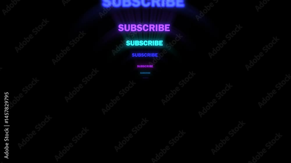 Poster neon subscribe animation loop for social media