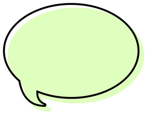 シンプルな線がずれた吹き出し　丸形