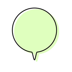シンプルな線がずれた吹き出し　丸形の下向き