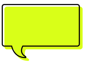 Naklejka premium シンプルな線がずれた吹き出し 四角形