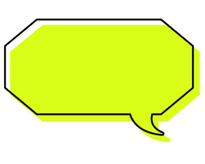 シンプルな線がずれた吹き出し　細長い八角形