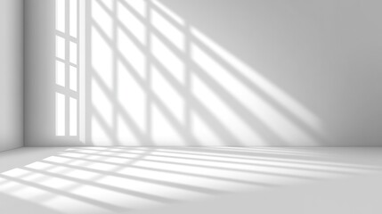 Obraz premium Sunlight Shadows in Empty Modern Room