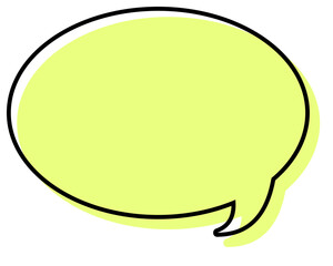 シンプルな線がずれた吹き出し　丸形