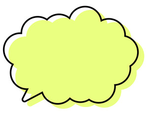 シンプルな線がずれた吹き出し　丸みのある雲形