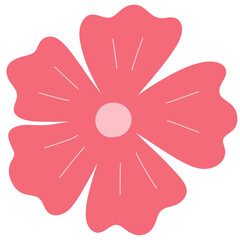 Obraz premium Red flower cartoon illustration 