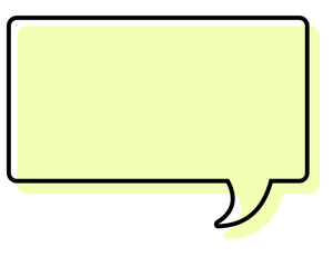 シンプルな線がずれた吹き出し　四角形