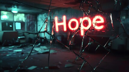 Shattered hope in a dilapidated room