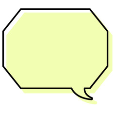 シンプルな線がずれた吹き出し　角のある八角形