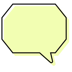 シンプルな線がずれた吹き出し　角のある八角形