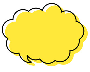 シンプルな線がずれた吹き出し　丸みのある雲形