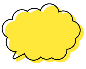 シンプルな線がずれた吹き出し　丸みのある雲形
