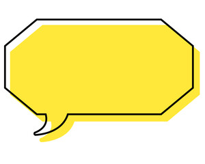 シンプルな線がずれた吹き出し　細長い八角形