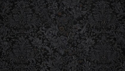 Intricate black damask, seamless floral vines , vine, texture